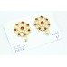 Designer wedding jewelry Earring studs Gold Plated uncut white Red Stone 1.7'